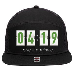 420 Clock 419 Subtle Stoner Marijuana Weed Humor 7 Panel Mesh Trucker Snapback Hat