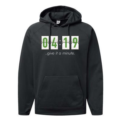 420 Clock 419 Subtle Stoner Marijuana Weed Humor Performance Fleece Hoodie