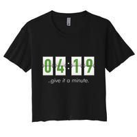 420 Clock 419 Subtle Stoner Marijuana Weed Humor Women's Crop Top Tee