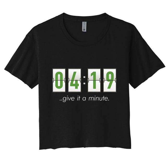 420 Clock 419 Subtle Stoner Marijuana Weed Humor Women's Crop Top Tee
