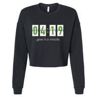 420 Clock 419 Subtle Stoner Marijuana Weed Humor Cropped Pullover Crew