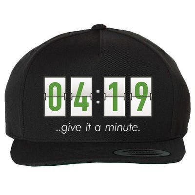 420 Clock 419 Subtle Stoner Marijuana Weed Humor Wool Snapback Cap