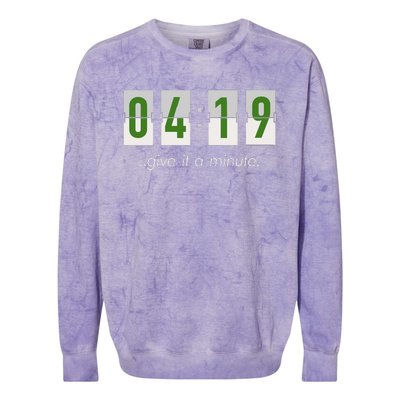 420 Clock 419 Subtle Stoner Marijuana Weed Humor Colorblast Crewneck Sweatshirt