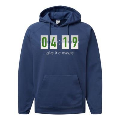 420 Clock 419 Subtle Stoner Marijuana Weed Humor Performance Fleece Hoodie