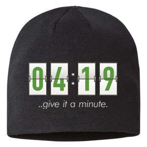 420 Clock 419 Subtle Stoner Marijuana Weed Humor Sustainable Beanie