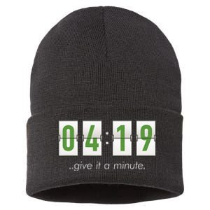 420 Clock 419 Subtle Stoner Marijuana Weed Humor Sustainable Knit Beanie