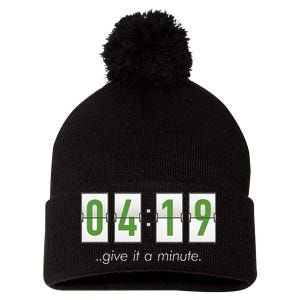 420 Clock 419 Subtle Stoner Marijuana Weed Humor Pom Pom 12in Knit Beanie