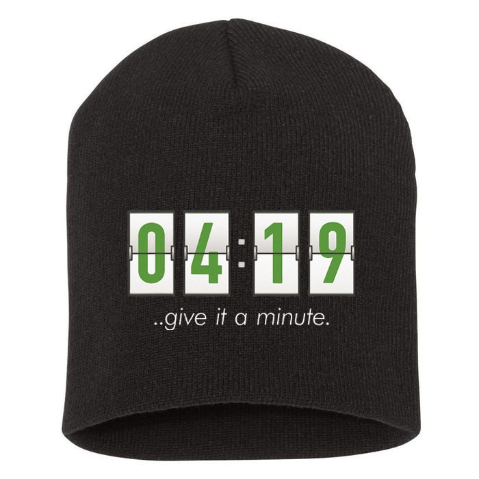 420 Clock 419 Subtle Stoner Marijuana Weed Humor Short Acrylic Beanie