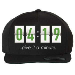 420 Clock 419 Subtle Stoner Marijuana Weed Humor Wool Snapback Cap