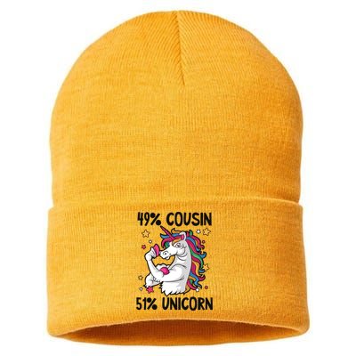 49% Cousin 51% Unicorn Design Cousin Crew Gift Sustainable Knit Beanie
