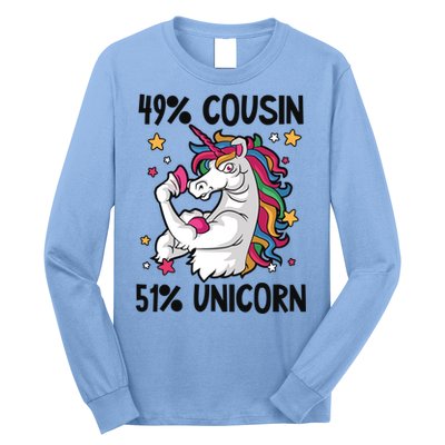 49% Cousin 51% Unicorn Design Cousin Crew Gift Long Sleeve Shirt