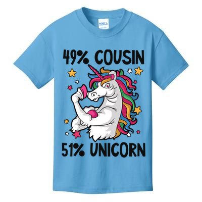 49% Cousin 51% Unicorn Design Cousin Crew Gift Kids T-Shirt