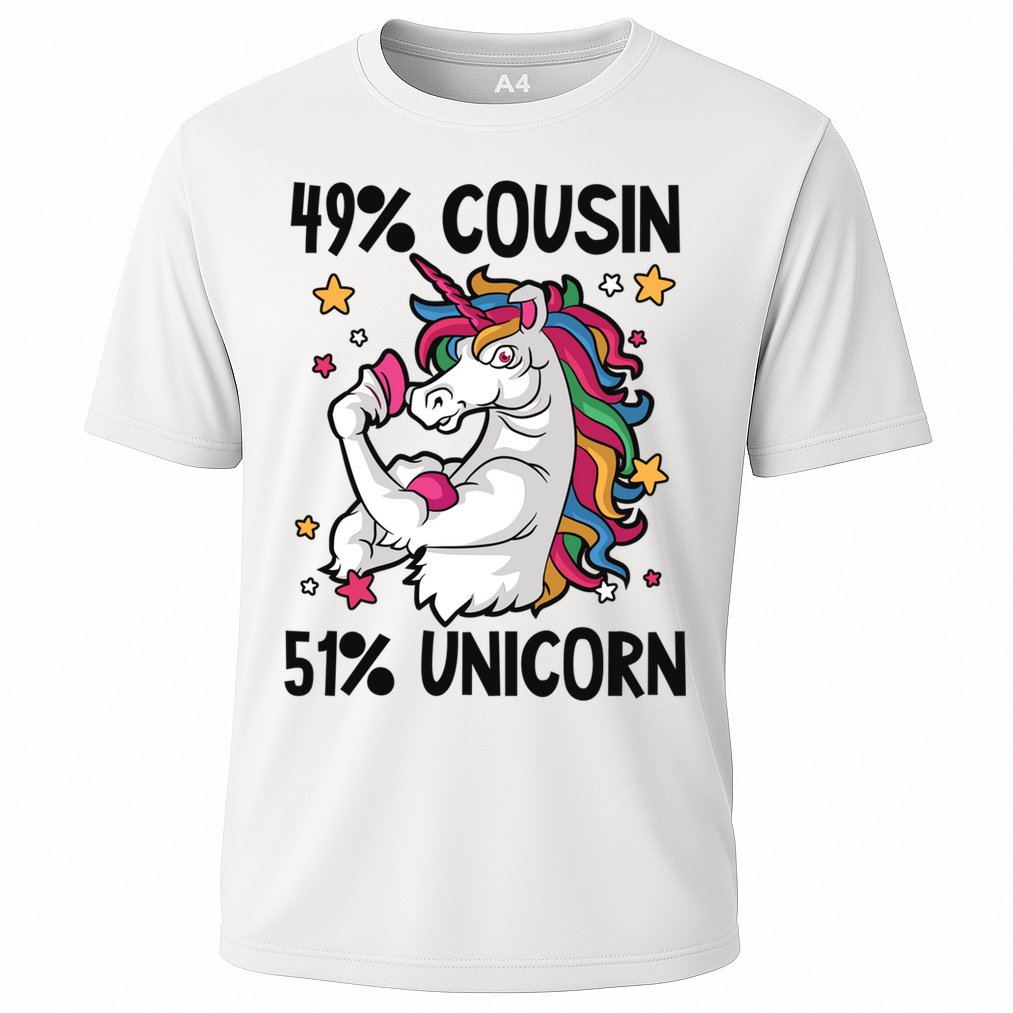 49% Cousin 51% Unicorn Design Cousin Crew Gift Cooling Performance Crew T-Shirt
