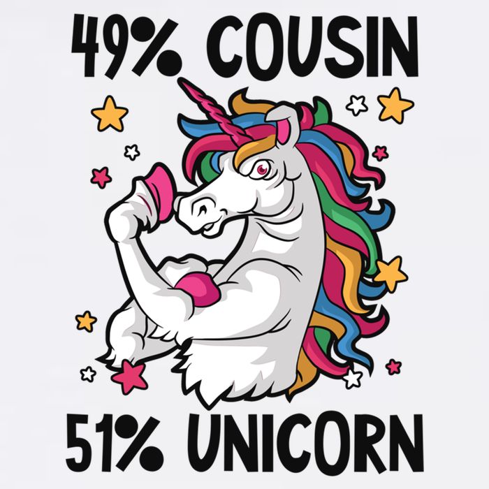 49% Cousin 51% Unicorn Design Cousin Crew Gift Cooling Performance Crew T-Shirt