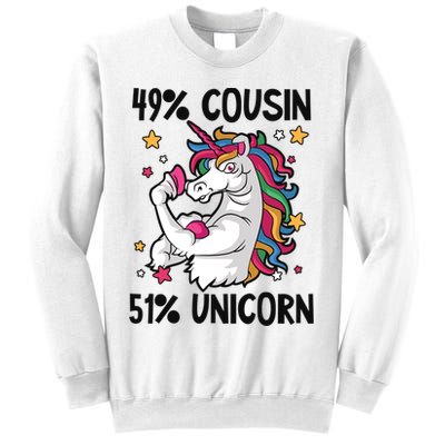 49% Cousin 51% Unicorn Design Cousin Crew Gift Sweatshirt