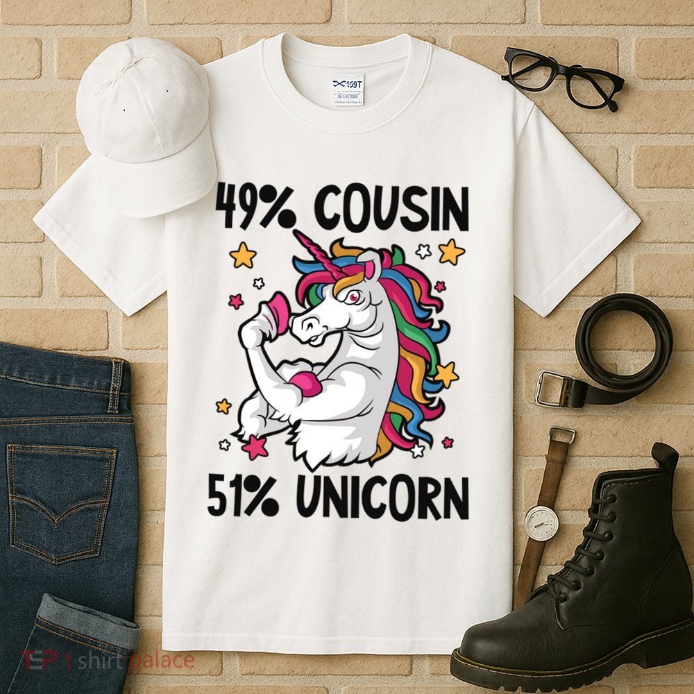 49% Cousin 51% Unicorn Design Cousin Crew Gift Tall T-Shirt
