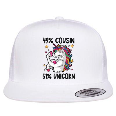 49% Cousin 51% Unicorn Design Cousin Crew Gift Flatbill Hat