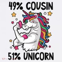 49% Cousin 51% Unicorn Design Cousin Crew Gift Flatbill Hat