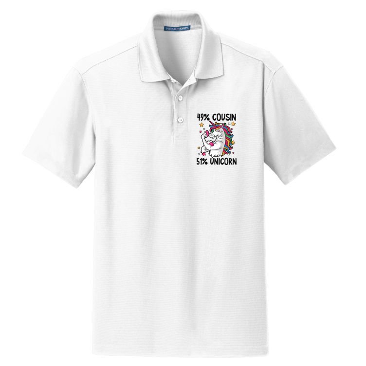 49% Cousin 51% Unicorn Design Cousin Crew Gift Dry Zone Grid Polo