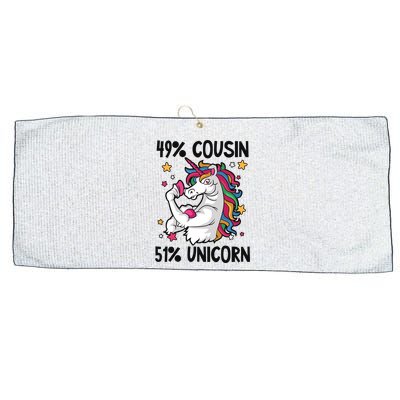 49% Cousin 51% Unicorn Design Cousin Crew Gift Large Microfiber Waffle Golf Towel