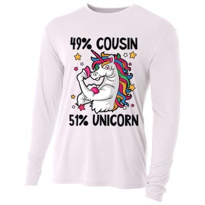 49% Cousin 51% Unicorn Design Cousin Crew Gift Cooling Performance Long Sleeve Crew