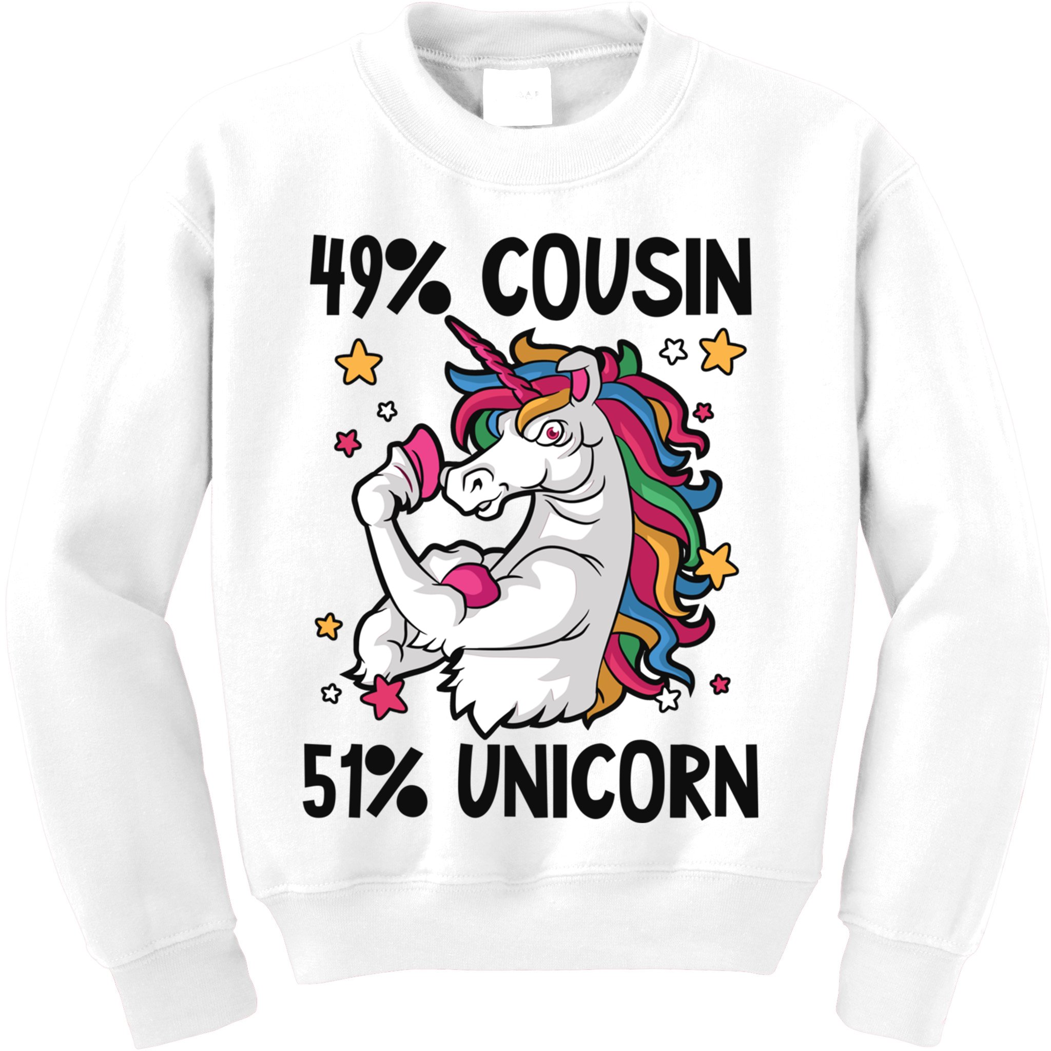 49% Cousin 51% Unicorn Design Cousin Crew Gift Kids Sweatshirt