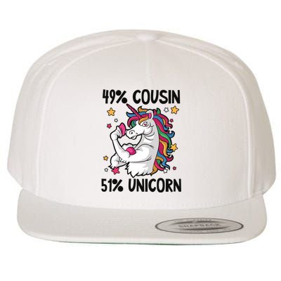 49% Cousin 51% Unicorn Design Cousin Crew Gift Wool Snapback Cap