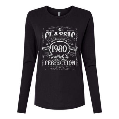 43rd Classic Birthday gift 43 Perfection 1980 Birthday Womens Cotton Relaxed Long Sleeve T-Shirt