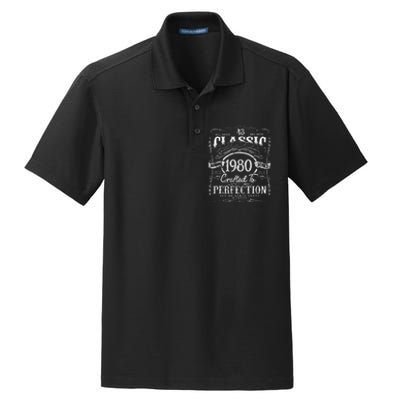 43rd Classic Birthday gift 43 Perfection 1980 Birthday Dry Zone Grid Polo