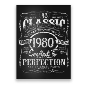 43rd Classic Birthday gift 43 Perfection 1980 Birthday Poster