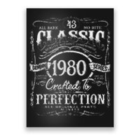 43rd Classic Birthday gift 43 Perfection 1980 Birthday Poster