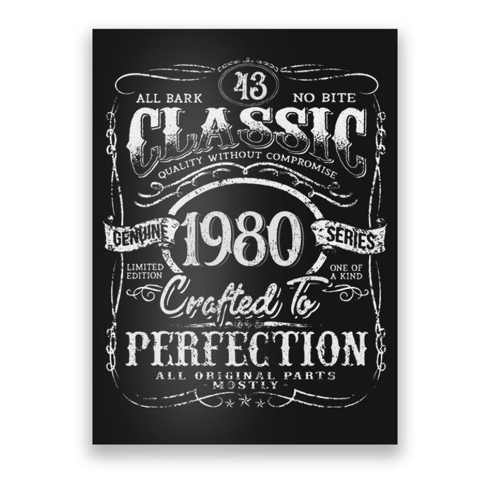 43rd Classic Birthday gift 43 Perfection 1980 Birthday Poster