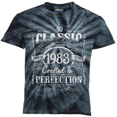 40th Classic Birthday gift 40 Perfection 1983 Birthday Kids Tie-Dye T-Shirt