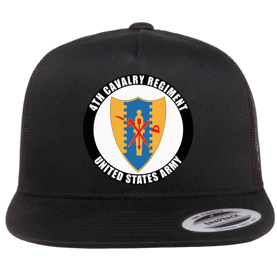 4th Cavalry Regiment United States Army Veteran Military Flat Bill Trucker Hat