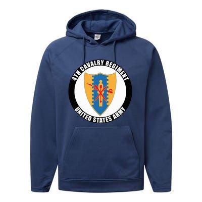 4th Cavalry Regiment United States Army Veteran Military Performance Fleece Hoodie