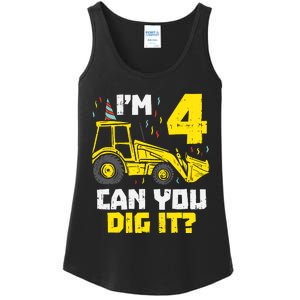 4 Can You Dig It Construction Truck 4th Birthday Boy Gift Ladies Essential Tank