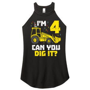 4 Can You Dig It Construction Truck 4th Birthday Boy Gift Women's Perfect Tri Rocker Tank