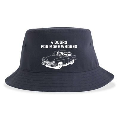 4 Doors For More Whores Funny Muscle Car Sustainable Bucket Hat