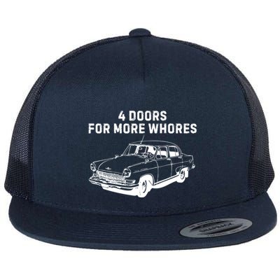 4 Doors For More Whores Funny Muscle Car Flatbill Hat