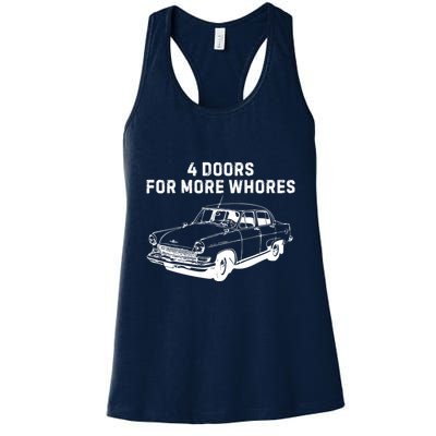 4 Doors For More Whores Funny Muscle Car Womens Tank Top