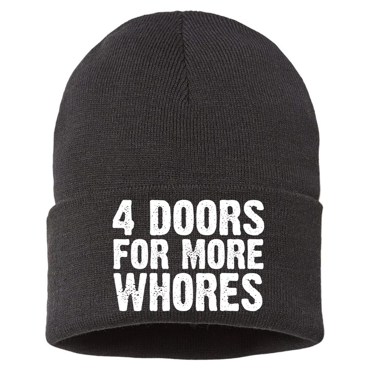 4 Doors For More Whores Sustainable Knit Beanie