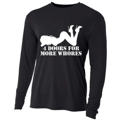 4 Doors For More Whores Funny Stripper Cooling Performance Long Sleeve Crew