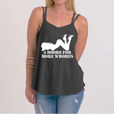 4 Doors For More Whores Funny Stripper Women's Strappy Tank