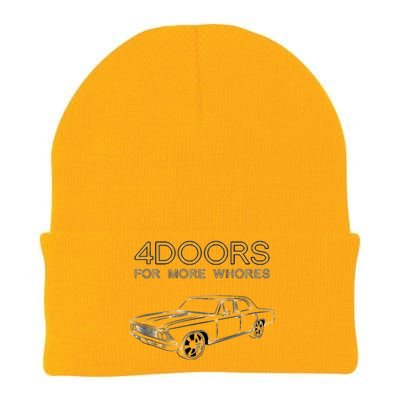 4 Doors For More Whores Funny Muscle Car Knit Cap Winter Beanie