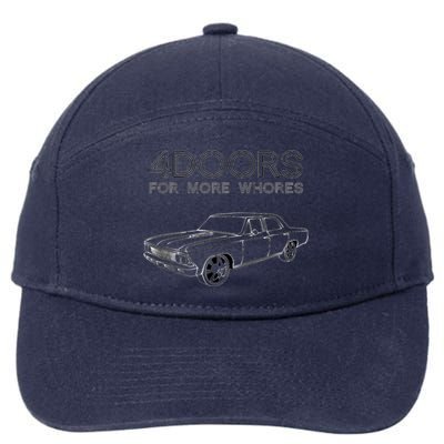 4 Doors For More Whores Funny Muscle Car 7-Panel Snapback Hat