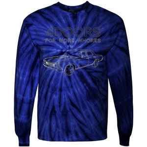 4 Doors For More Whores Funny Muscle Car Tie-Dye Long Sleeve Shirt