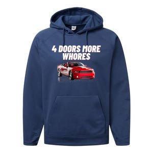 4 Doors More Whores Funny Car Performance Fleece Hoodie