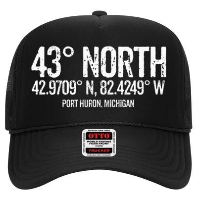 43 Degrees North Port Huron High Crown Mesh Back Trucker Hat