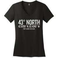 43 Degrees North Port Huron Women's V-Neck T-Shirt