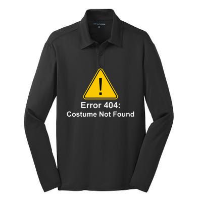 404 Error Costume Not Found Halloween Silk Touch Performance Long Sleeve Polo